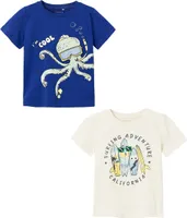 NAME IT 2er-Set T-Shirt Print Design Rundhals Shirt Größe: 98