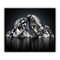 Glas-Herdabdeckplatte Ceranfeldabdeckung Spritzschutz 60x52 Diamanten 