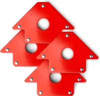 Wiltec 4x Schweißmagnet 11 kg Haftkraft, 120 x 80 x 15 mm Schweißwinkel mit 45°, 90° und 135°, Schweißzubehör Magnetwinkel hält Werkstücke zusammen