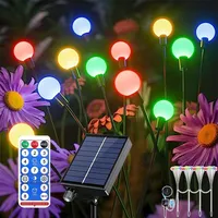 Solar-Gartenleuchten Outdoor-Dekorationen: 4er-Pack verbesserte 8-LED- solarbetriebene Glühwürmchenlichter, flexibles wasserdichtes Solar-Schaukellicht  für den Gartenweg