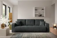 Furnisell Schlafsofa Sofa mit Bettkasten "VERITA", Schwarz