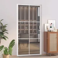 vidaXL Drzwi wewnętrzne 102,5x201,5 cm białe ESG szkło i aluminium