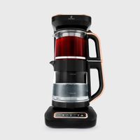 Karaca Teekocher Robotea Pro 4 in 1 sprechender Automatik-Teekocher Wasserkocher und Filterkaffeebrühmaschine 2500W, Black Copper