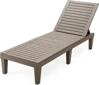 KOMFOTTEU ležadlo s 5-stupňovou nastaviteľnou opierkou, ležadlo z nepremokavého PP, záhradné ležadlo do 180 kg, 190 x 57,5 x 29 cm, hnedá
