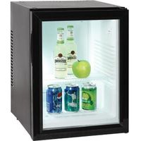 40 l tichá hotelová chladnička so sklenenými dverami Minichladnička