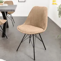 riess-ambiente Design Stuhl SCANDINAVIA MEISTERSTÜCK braun Cord schwarz Metall-Gestell Esszimmerstuhl Essstuhl