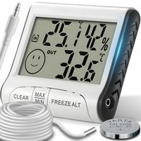 Digital Thermometer Hygrometer Innen Temperatur Luftfeuchtigkeitmessgerät Messung Temperaturmessung Messwerten Celsius Fahrenheit Retoo