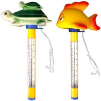 well2wellness® Poolthermometer Set Tier Pool Thermometer Goldfisch und Schildkröte