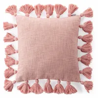 Eurofirany povlak na polštář se střapci růžový 45 x 45 cm dekorace boho