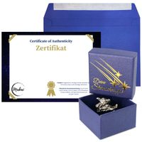 Makai echter Meteorit ca. 15 Gramm Sternschnuppe mit Echtheits-Zertifikat Geschenkkarte Box individueller personalisierbarer Karte mit Widmung (Zertifikat zum selber Beschriften)