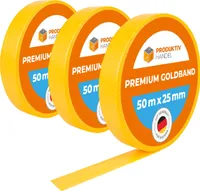 Goldband 50m x 25mm Premium Malerband 3 Rollen