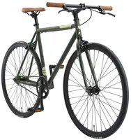 BIKESTAR Singlespeed 700C 28 Zoll City Stadt Fahrrad, 53 cm Rahmen Rennrad Retro Vintage Herren Damen Rad, Grün