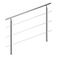 MONZANA Treppengeländer Edelstahl Innen und Außen Handlauf Geländer Brüstung Balkon, Länge:150 cm, Querstreben: 3 Querstreben