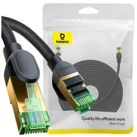 Baseus rychlý síťový kabel RJ45 cat. 8 40 Gbit/s 20 m opletený černý
