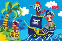Piraten Kinderteppich 80 x 120 cm Spielteppich Teppich