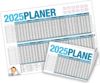 Urlaubsplaner Projektplaner 2025 Wandkalender DIN A2 gefalzt 250 g/qm