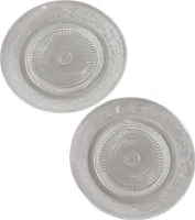 Teller Servierteller Platzteller Glas Relief Teller -  2 er Set (Ø 22 cm + Ø 25 cm)