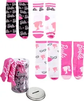 4er - Pack Geschenkset Kindersocken Barbie & Spardose Bunt 31 - 34
