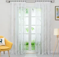 Joyswahl Vorhang (1 St) mit Kräuselband, Dekoschals Voile Ausbrenner Gardinen mit Blätter Muster, Weiß HxB 260 x140 cm