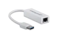 Síťový adaptér Manhattan USB-A na gigabitový Ethernet - USB 3.2 Gen 1 na 10/100/1000 Mb/s gigabitový Ethernet - bílý - kabelový - USB - Ethernet - 1000 Mb/s - bílý