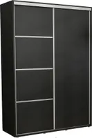 BuenoFurniture - Kleiderschrank 120x220 Schrank Schlafzimmer - Garderobenschrank Schwarz - Allzweckschrank