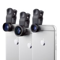 MyGadget Handy Objektiv Set - 198° Fisheye + 0, 63x Weitwinkel + 15x Makro Linse - Kamera Set für Smartphone & Tablet Camera u.a. iPad , iPhone , Samsung