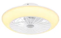 Stropný ventilátor Globo Lighting kovovo biely, LED
