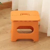 Klapphocker, Höhe 21cm, Klapphocker Faltbar, Tritthocker Klappbar Kunststoff, für Kinder und Erwachsene, Gelb