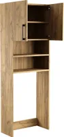 SKXMobel Waschmaschinenschrank in Golden Craft Oak, Stehendes Badezimmerschrank mit Türe, Bad Regal stehend 30x66x180 cm