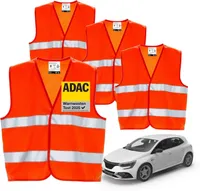 4x Warnwesten Orange - Pannenweste 2024 Unfallweste ISO20471