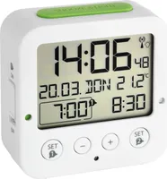 Digitaler Funk-Wecker mit Temperatur, Datum, Uhrzeit, BINGO 60.2528.02 TFA Dostmann