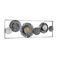 Kobolo Wandbild Wanddeko Metallbild 3D-Bild - BLOSSOM - anthrazit silber gold - ca 31x91 cm - Wandkunst Wall Picture Deco Deko Wohnzimmer Einrichtung