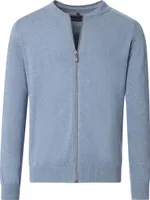 CASAMODA Herren Strickjacke Reißverschluss Regular-Fit Silbergrau L