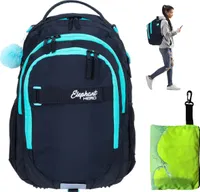 Schulrucksack Elephant Hero Signature Schultasche Rucksack Schulmappe Mädchen 13015 Tiff Türkis Schwarz + Regencover