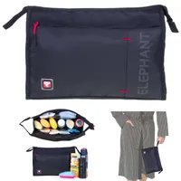 ELEPHANT Kulturbeutel groß Kulturtasche Washbag Herren Damen Kosmetiktasche wasserabweisend Saunatasche Reise Sport Tasche Dark 3620 Schwarz ROT