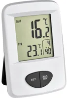 TFA Dostmann Funkthermometer, „Base” Funk-Thermometer, weiß, 7.7x11.5x2.4 cm, 30.3061.02