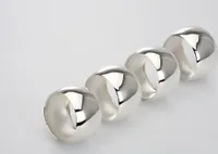 Serviettenringset 4-tlg. Rund glatt poliert Durchmesser 4,0 cm versilbert Anlaufgeschützt