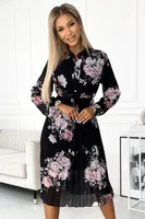 Numoco Dámské květované šaty Carla černo-růžová Univerzální