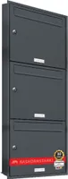 3er Briefkasten Anlage Unterputz Montage RAL 7016 Anthrazit