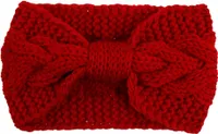 Oblique Unique Damen Stirnband Haar Band für den Herbst Winter Ohrenwärmer Zopfmuster in Einheitsgröße - rot