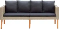 vidaXL 2-osobowa sofa ogrodowa z poduszkami z polirattanu beżowa