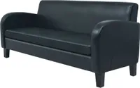The Living Store 3-Sitzer-Sofa Kunstleder Schwarz
