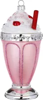 Christbaumschmuck Glas Milchshake 13cm rosa