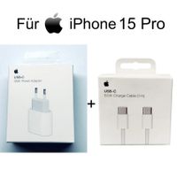 Apple iPhone 15 Pro 35W Ladegerät MHJJ83ZM/A + 1m USB‑C auf USB-C MQKJ3ZM/A Ladekabel