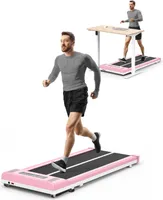 Motorisiertes Laufband – BIGZZIA Portable Flat – mit Fernbedienung und LED-Display Rosa
