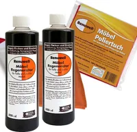 Renuwell Möbel Poliertuch 4 Stück - Möbel-Regenerator 2 × 500 ml Spar-Set