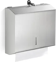 Handtuchspender, Papierhandtuchhalter aus Edelstahl, Wandmontierter Tissue Boxspender, Verriegelungsdesign, Silber