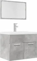 Möbel 2-tlg. Badmöbel-Set Betongrau Holzwerkstoff 856373