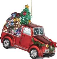 Goodwill Weihnachtskugelauto mit Weihnachtsgeschenken Rot H 14,5 cm