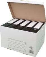 10x Archivbox mit Klappdeckel, weiß Archivkarton Automatikboden